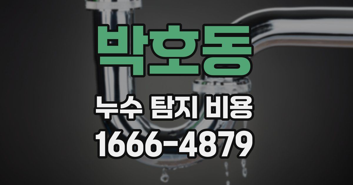 박호동 누수 탐지 비용