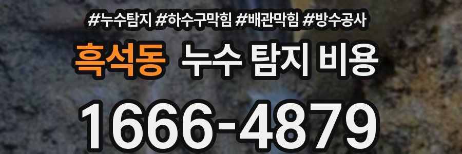 흑석동 누수 탐지 비용