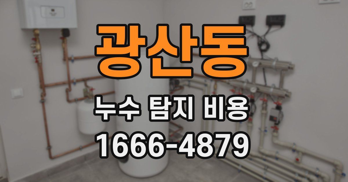 광산동 누수 탐지 비용