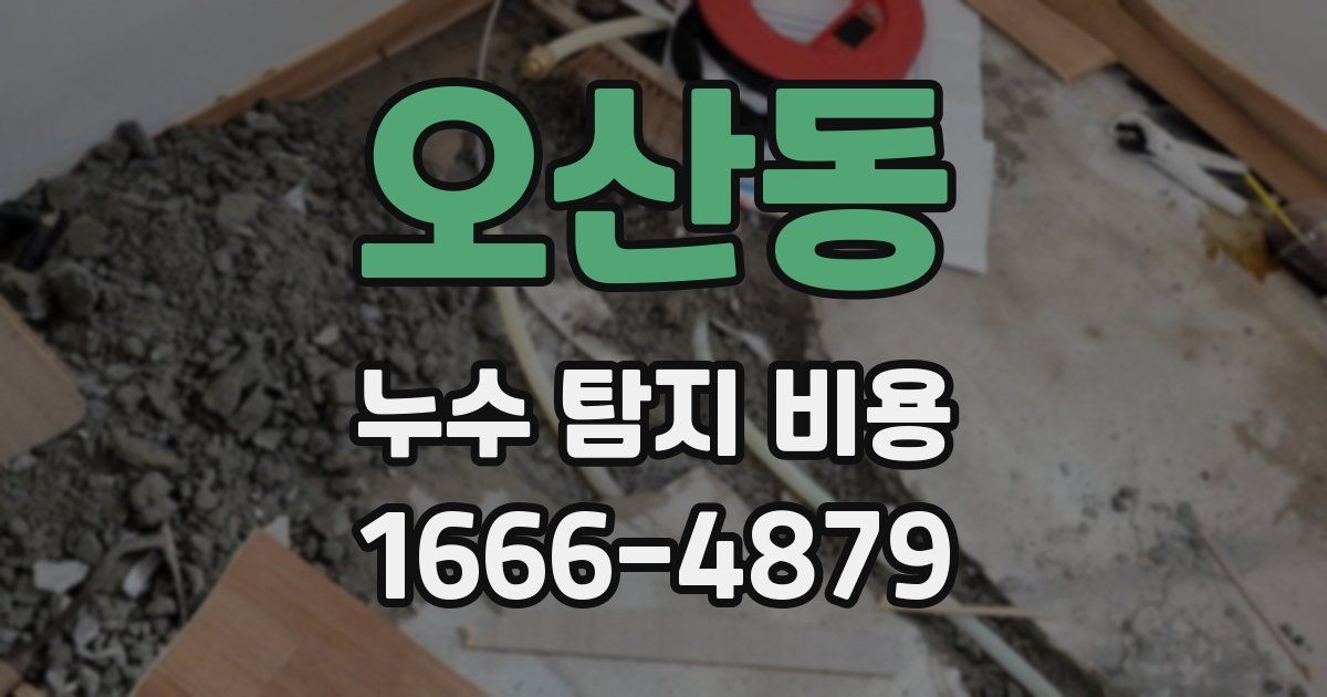 오산동 누수 탐지 비용