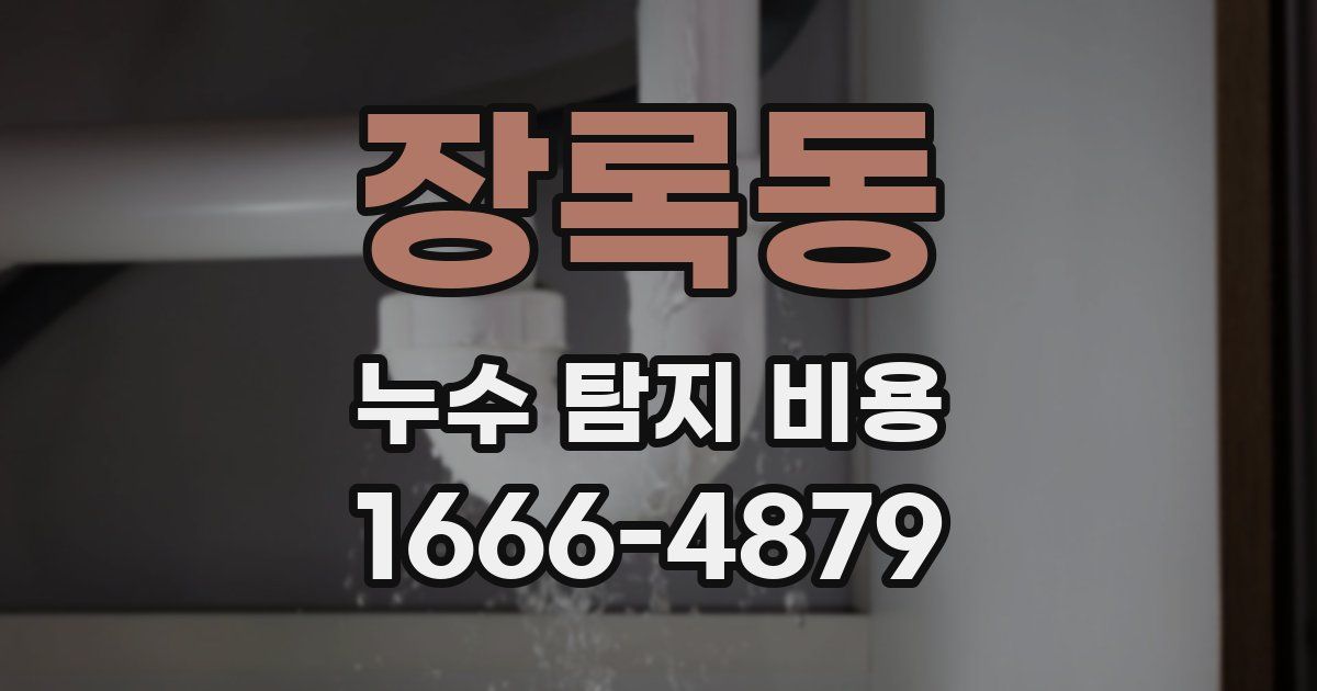 장록동 누수 탐지 비용