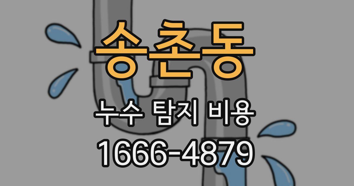 송촌동 누수 탐지 비용
