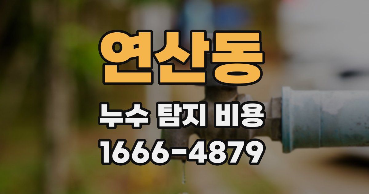 연산동 누수 탐지 비용