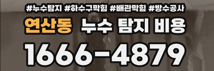 연산동 누수 탐지 비용