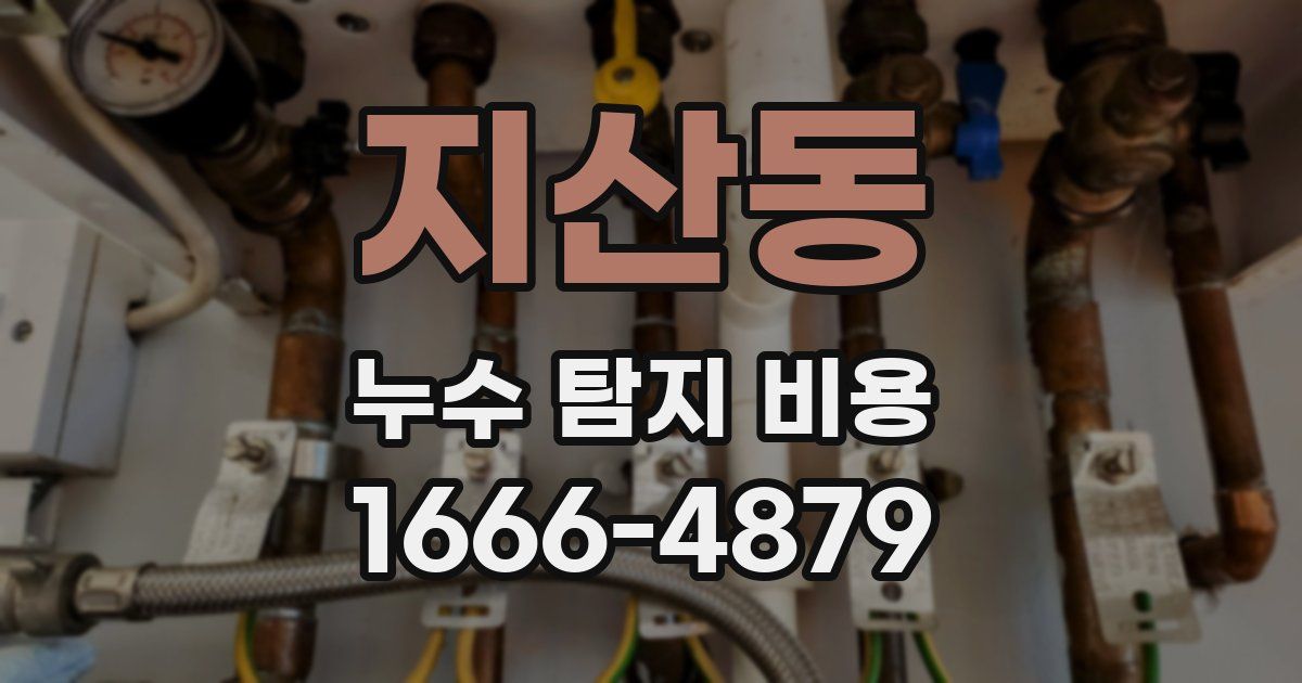 지산동 누수 탐지 비용