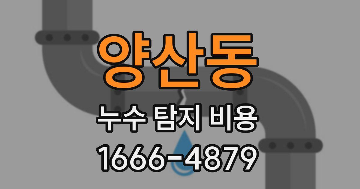 양산동 누수 탐지 비용