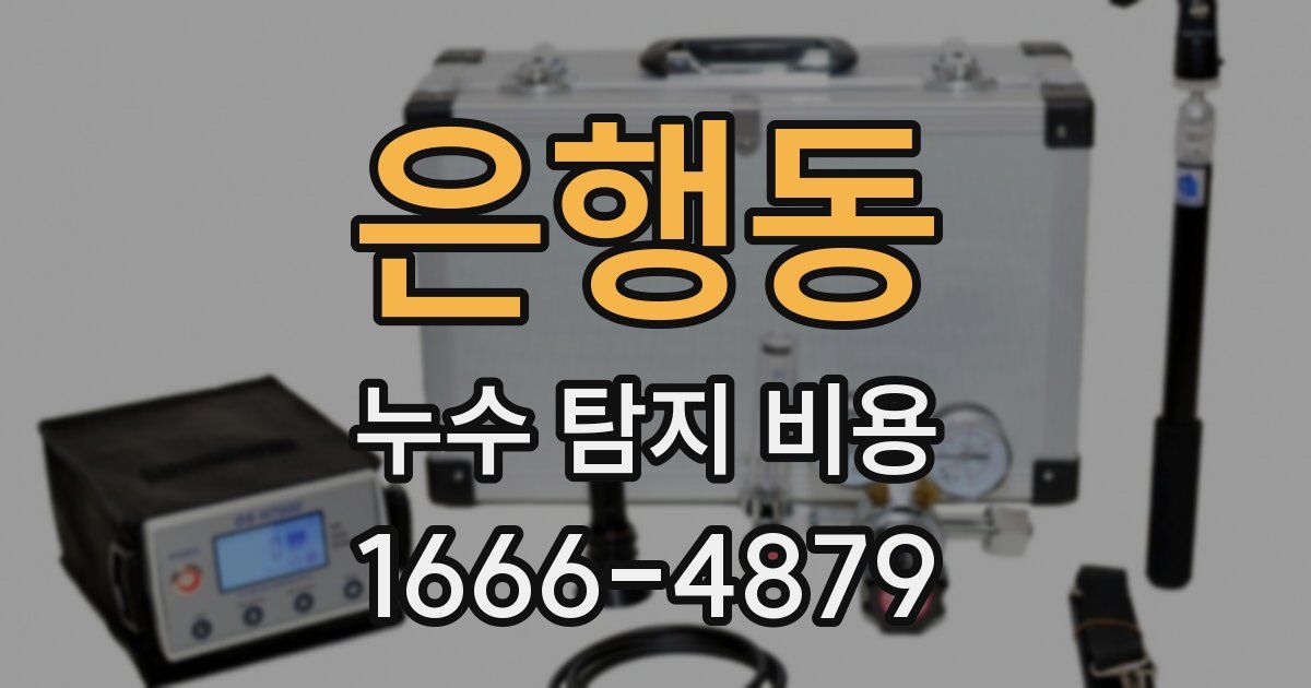 은행동 누수 탐지 비용