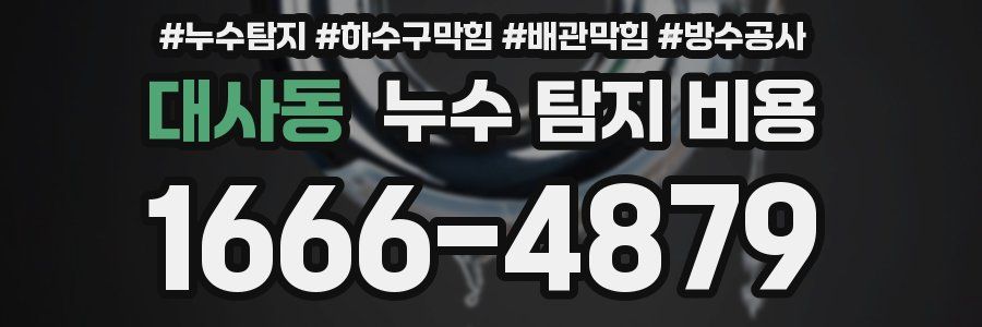 대사동 누수 탐지 비용