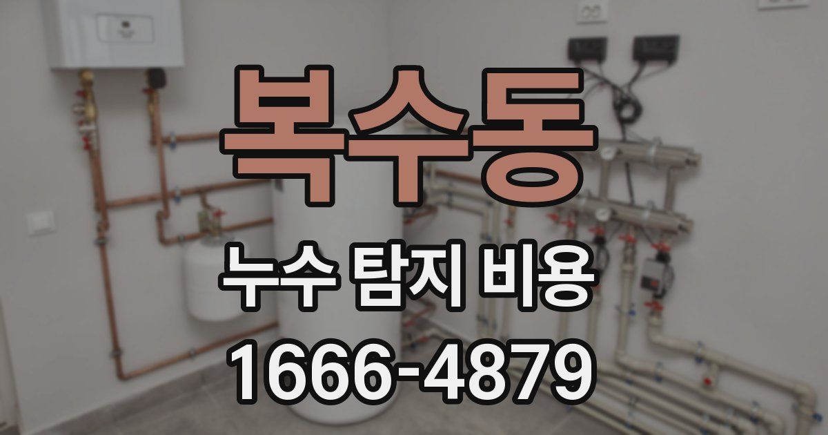 복수동 누수 탐지 비용