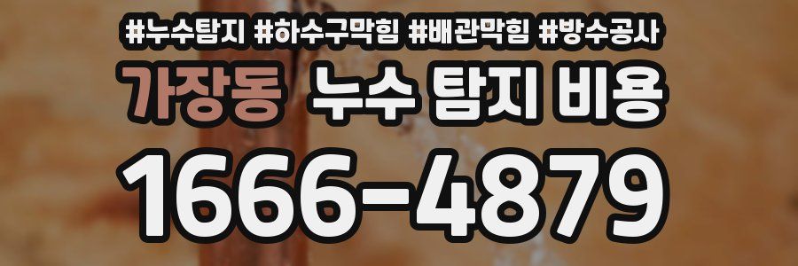 가장동 누수 탐지 비용