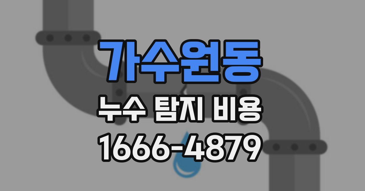 가수원동 누수 탐지 비용