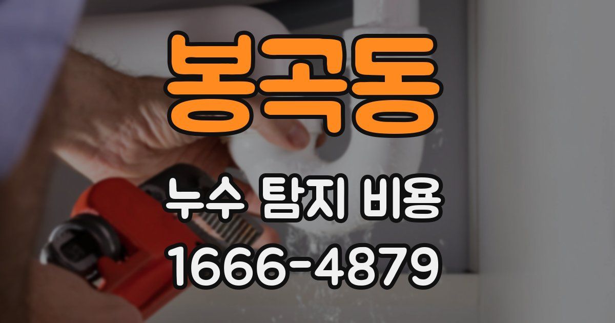 봉곡동 누수 탐지 비용