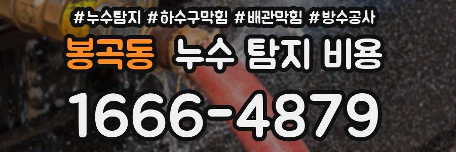 봉곡동 누수 탐지 비용