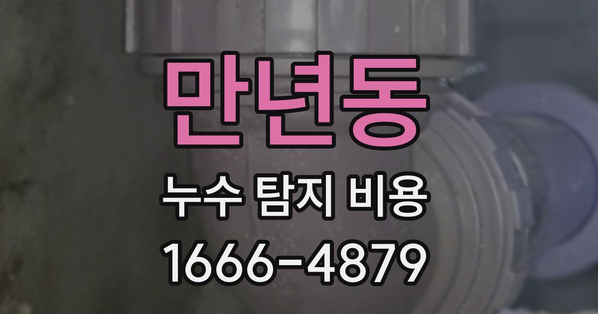 만년동 누수 탐지 비용