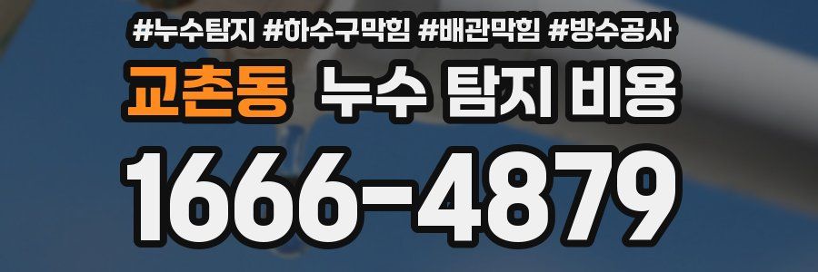 교촌동 누수 탐지 비용