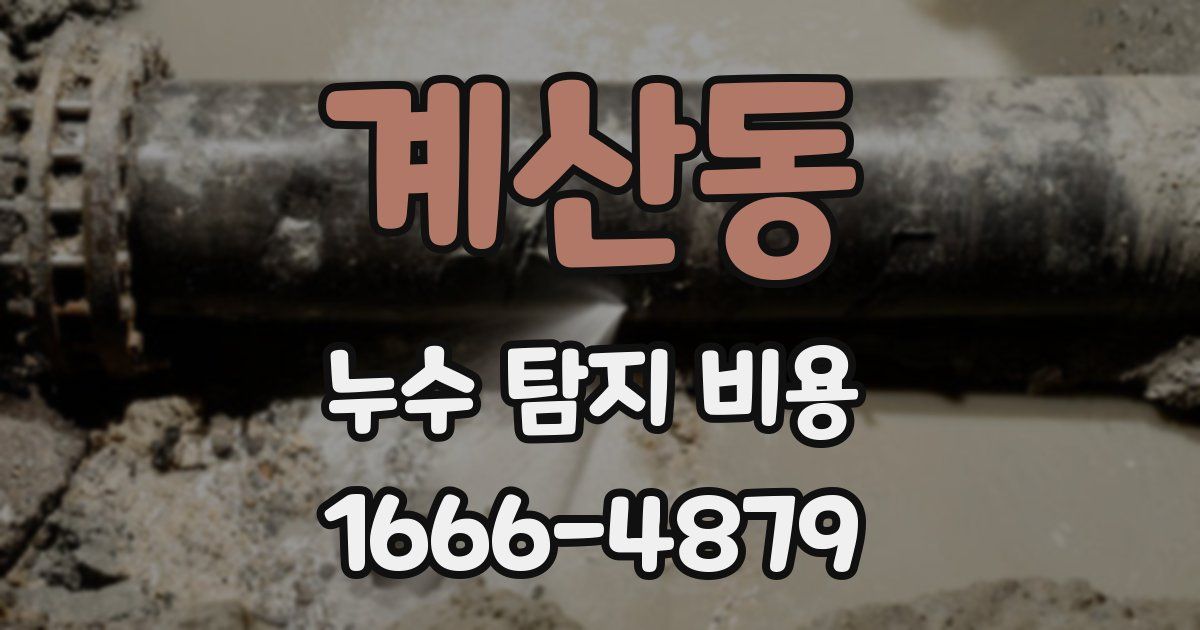 계산동 누수 탐지 비용