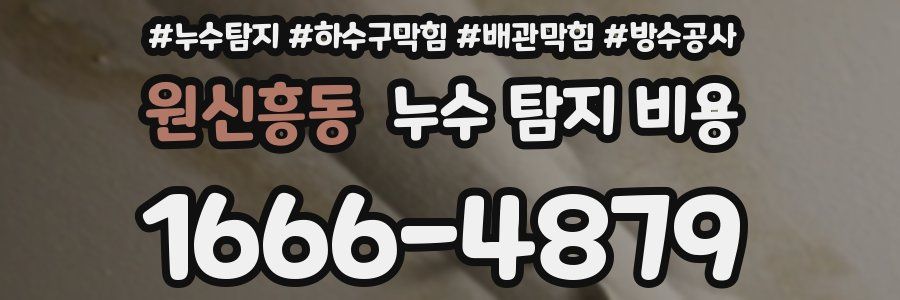 원신흥동 누수 탐지 비용