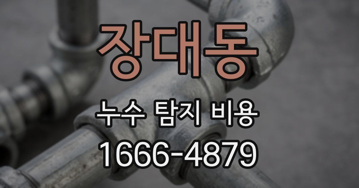 장대동 누수 탐지 비용