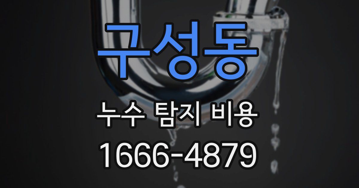 구성동 누수 탐지 비용