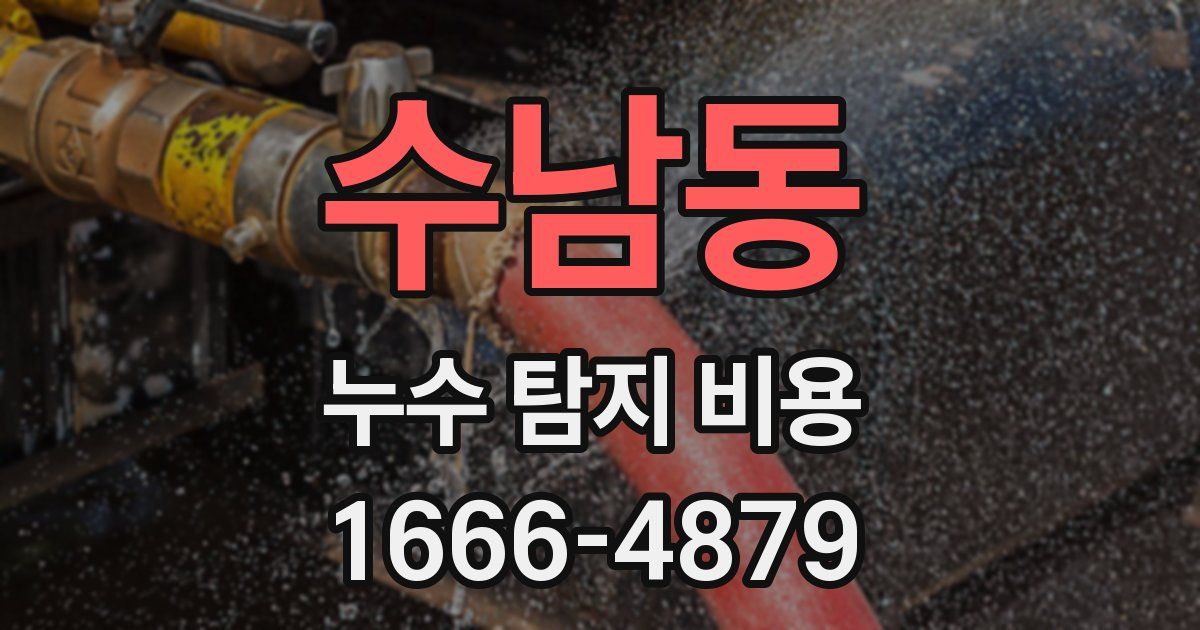 수남동 누수 탐지 비용