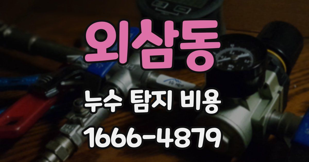 외삼동 누수 탐지 비용