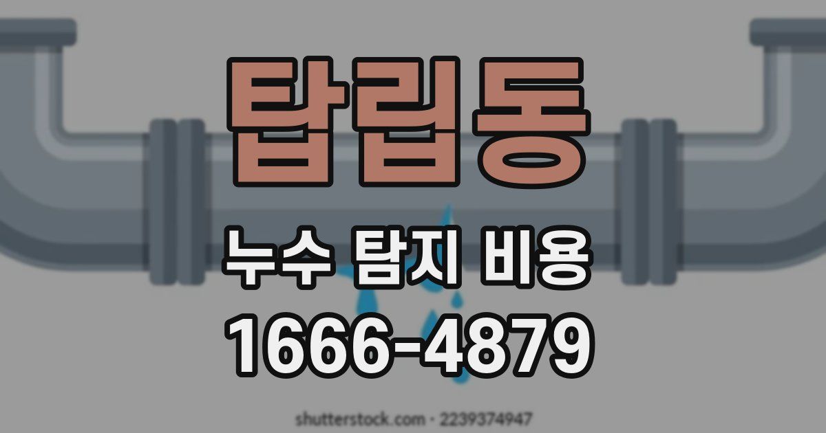 탑립동 누수 탐지 비용