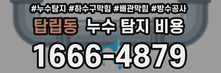 탑립동 누수 탐지 비용
