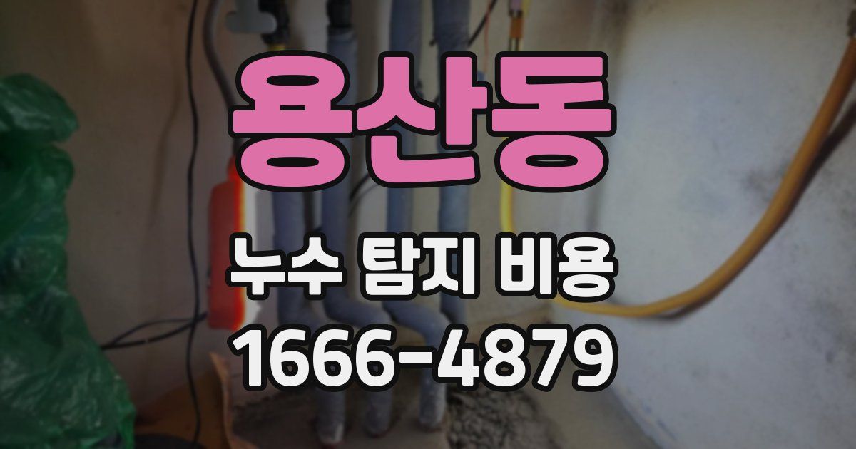 용산동 누수 탐지 비용