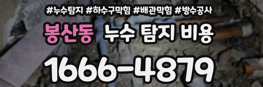 봉산동 누수 탐지 비용