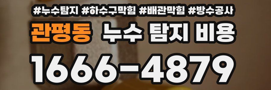 관평동 누수 탐지 비용