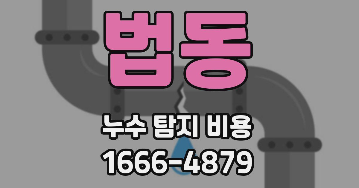 법동 누수 탐지 비용