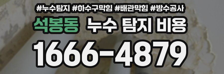 석봉동 누수 탐지 비용