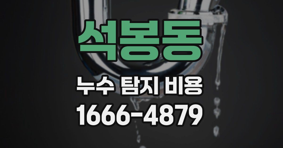 석봉동 누수 탐지 비용
