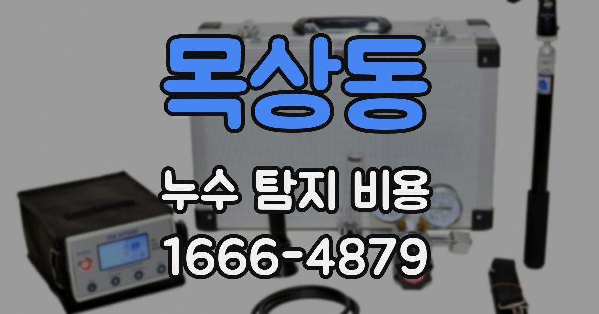 목상동 누수 탐지 비용