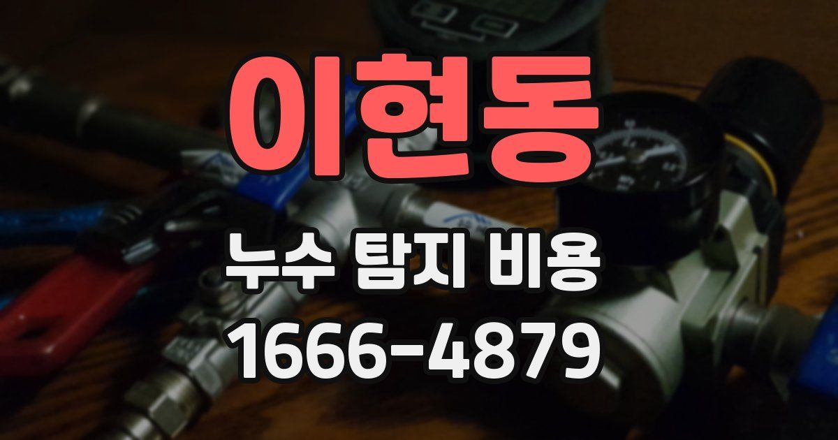 이현동 누수 탐지 비용