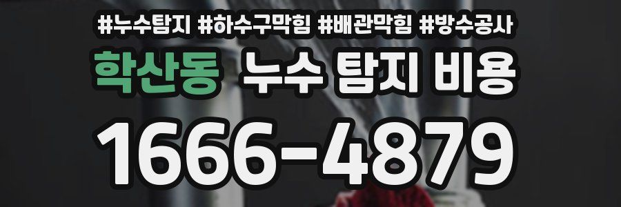 학산동 누수 탐지 비용