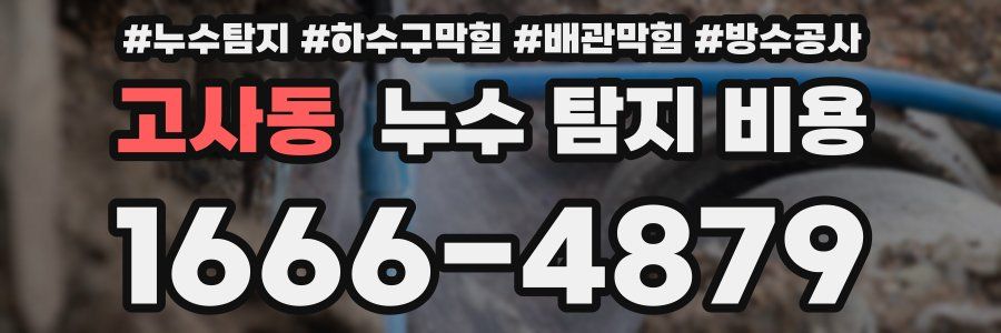 고사동 누수 탐지 비용