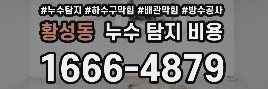 황성동 누수 탐지 비용