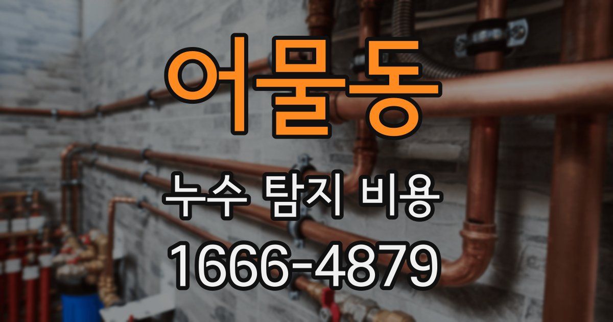 어물동 누수 탐지 비용