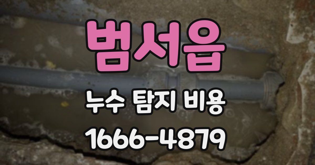 범서읍 누수 탐지 비용