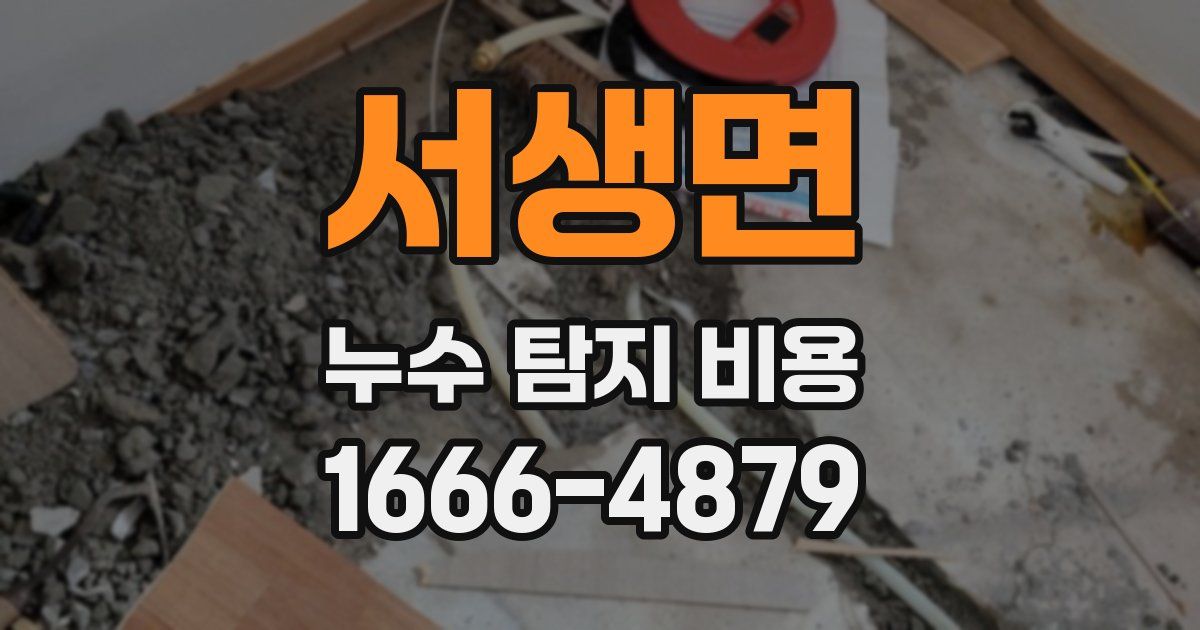 서생면 누수 탐지 비용