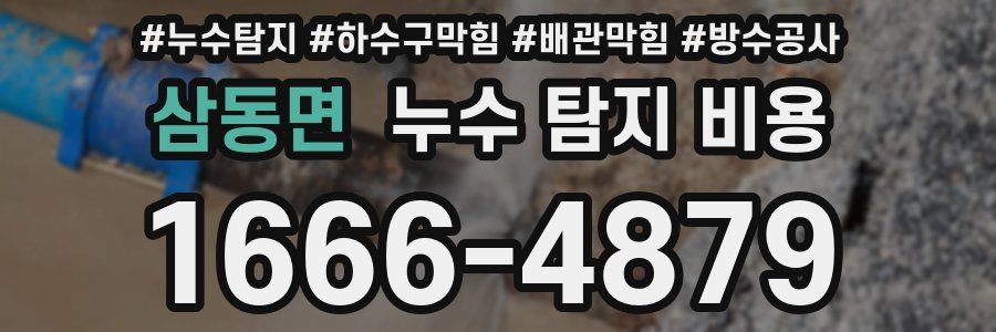 삼동면 누수 탐지 비용