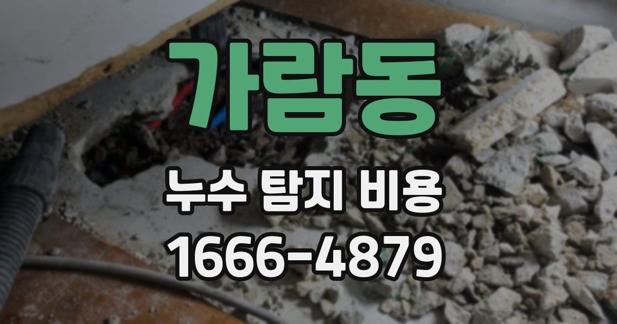 가람동 누수 탐지 비용