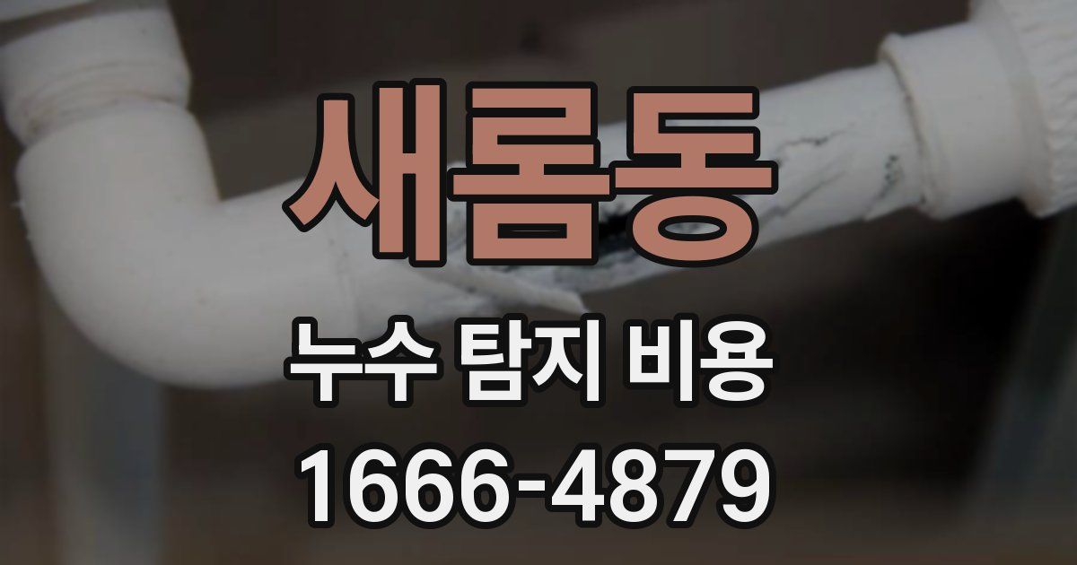 새롬동 누수 탐지 비용