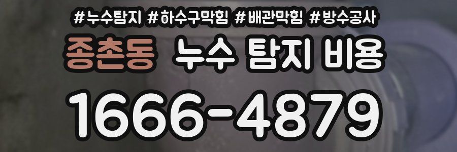종촌동 누수 탐지 비용