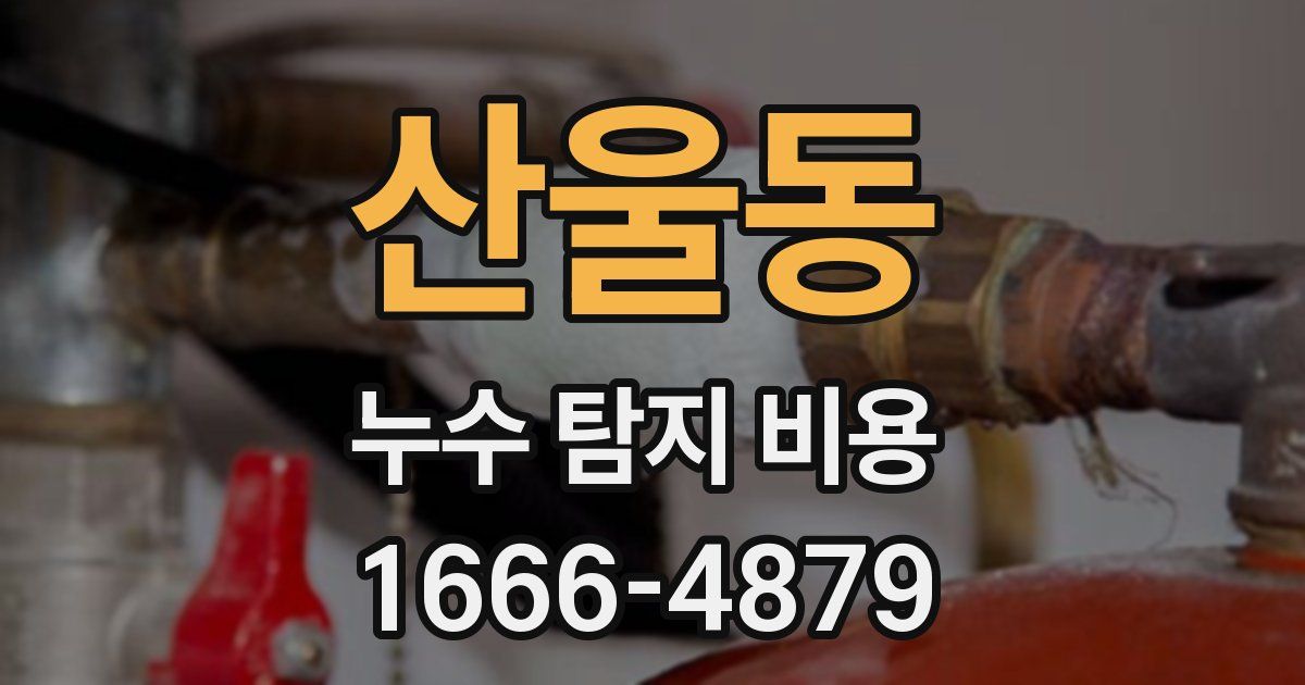 산울동 누수 탐지 비용