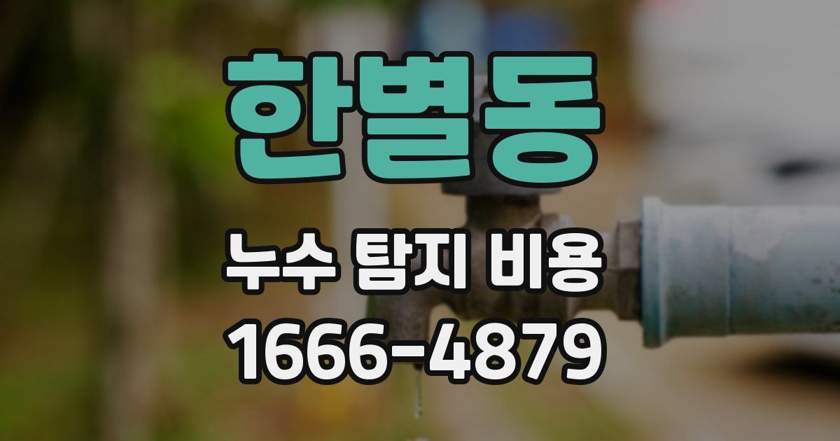 한별동 누수 탐지 비용