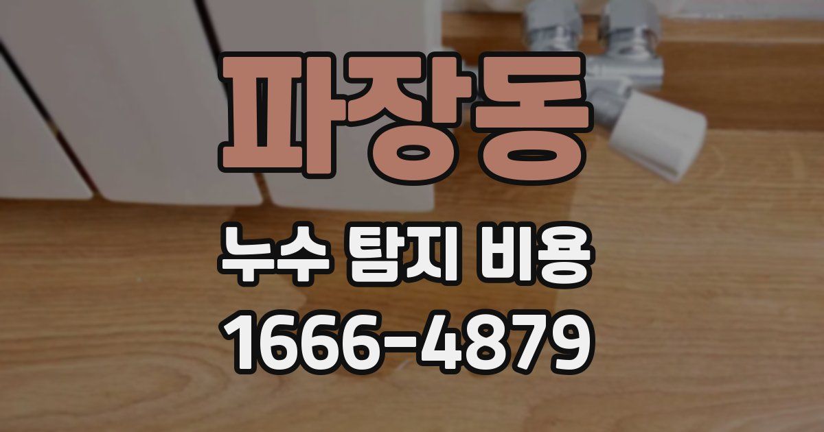 파장동 누수 탐지 비용