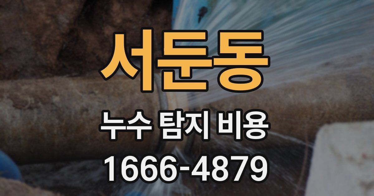 서둔동 누수 탐지 비용