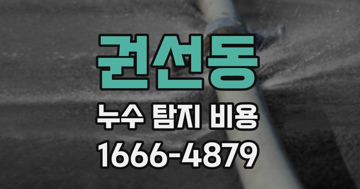 권선동 누수 탐지 비용